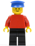 LEGO pln027 Plain Red Torso with Red Arms, Black Legs, Blue Hat